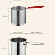 1pc Deep Frying Pot With Strainer Basket Tong Stainless Steel Japanese Tempura Frying Pot For French Fries Chicken, Kitchen Accessories