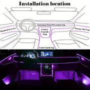 19.69 Feet Car LED Strip Light, RGB Interior Car Ambient Lights, 5-In-1 With 236.22 Inches Multicolor Dash Ambient Interior Lighting Kits, Music Mode Sound Active And Mobile APP Wireless Control,Compatible With All Car Models.