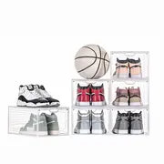 6pcs Shoe Box With Magnetic Door, Plastic Shoes Storage Box, Shoe Collection Display Container, Household Space Saving Storage Organizer For Bedroom, Bathroom, Office, Entryway, Hallway, Closet, Wardrobe, Home, Dorm