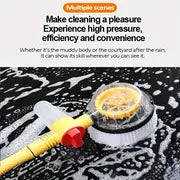 Car Wash Brush Cleaning Kit 360° Rotating Car Mop Microfiber Car Cleaning Brush Detachable Retractable Brush Garden Hose Nozzle Spray Gun