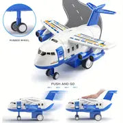 Kids Airplane Car Toys Simulation Inertia Aircraft Music Stroy With Light Passenger Plane Diecasts Kids Educational Toy