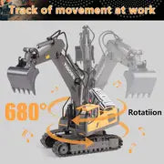11 Channel Alloy Remote Control Excavator Simulation Electric Engineering Vehicle Large Digging Engineering Boys Children's Toys Christmas Halloween Thanksgiving Gift
