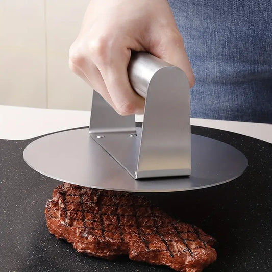 1pc, Burger Press, Stainless Steel Round Burger Smasher, Kitchen Gadgets, Kitchen Stuff, Kitchen Accessories, Home Kitchen Items