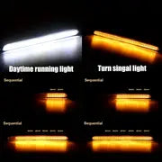 2pcs 12V LED DRL Strips Start Scaing Daytime Running Light For Car Headlights Flowing Turn Singal Yellow LED Driving Day Lights