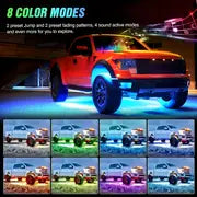 4pcs Car Underglow Neon Accent Strip Lights, App Control 16 Colors Music Mode Car Underglow Strip Lights, Underglow LED Light Kit , Christmas Gift