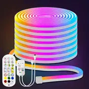 118.11inch-196.85inch Led Neon Rope Lights,108LED/M Control With App/Remote, Flexible Led Rope Lights, Multiple Modes, Outdoor RGB Neon Lights Waterproof IP65, Music Sync Gaming Led Neon Strip Lights For Bedroom Indoor