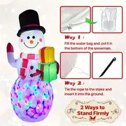 5ft Christmas Inflatables Snowman Outdoor Yard Decor With Rotating LED Lights Christmas Blow Up Decoration Garden for restaurants/supermarkets