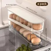 1pc Storage Rack, Double-layer Slide-type Egg Box, Double-layer Automatic Egg Roller, Countertop Anti-fall Egg Storage Basket, For Refrigerator, Cabinet And Drawer, Kitchen Organizers And Storage, Kitchen Accessories