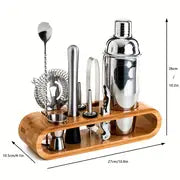 Mixology Bartender Kit: 10-Piece Bar Tool Set With Stylish Bamboo Stand - Perfect Home Bartending Kit And Martini Cocktail Shaker Set For An Awesome Drink Mixing Experience, Fun Housewarming Gift