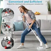 Set, Electric Cleaning Brush, Electric Spin Scrubber, Long Handle Scrubber, Bathtub Tile Scrubber With 6 Replaceable Brush Heads, 90-120Min Running Time Full Floor Bathroom Scrubber, 240/320RPM Cordless Power Scrubber, USB-C Charging Line Rotary