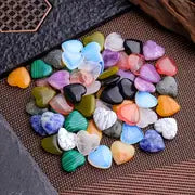 30pcs Random Heart Crystals Stones, Healing Crystal Palm Natural Polished Love Shaped Gemstones, Rose Quartz Amethyst Assorted Set, Bulk Wholesale Reiki Energy Balancing Meditation Gift