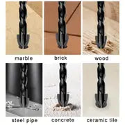 3/6/10pcs Masonry Drill Bits, Concrete Drill Bit Set For Tile, Brick, Glass, Plastic And Wood, Tungsten Carbide Tip Work With Ceramic Tile, Wall Mirror, Paver On Concrete Or Brick Wall