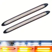 2pcs 12V LED DRL Strips Start Scaing Daytime Running Light For Car Headlights Flowing Turn Singal Yellow LED Driving Day Lights