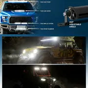 Slim 20" Inch LED Light Bar Off Road White Yellow Spot Flood Beam LED Work Light Bar For Car Atv Truck Suv Utv Driving Fog Light