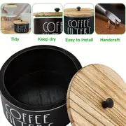 1pc, Coffee Filter Holder Wood Coffee Filter Storage Container Coffee Filter Dispenser With Lid, Rustic Farmhouse Coffee Filter Organizer Basket Accessories For Coffee Bar Counter Decor