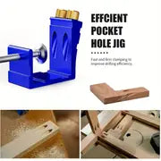 45pcs Pocket Hole Jig Kit - 15° Woodworking Inclined Hole Jig, Drive Adapter & Angle Drilling Holes for Carpentry Projects!