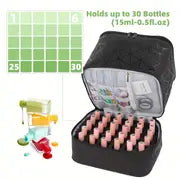 Nail Polish Organizer And Nail Dryer Case, Double-Layer Nail Polish Storage Bag - Can Hold 30 Bottles With Nail Lamp, Travel Carrying Bag For Nail Polish Set, Nail Art Tools