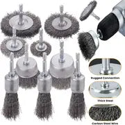 3pcs  Wire Brush Wheel Cup Brush Set, Wire Brush For Drill 1/4 Inch Hex Shank 0.012 Inch Coarse Carbon Steel Crimped Wire Wheel For Cleaning Rust, Stripping And Abrasive, For Drill Attachment