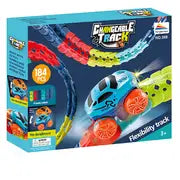 Kids Track Cars For Boys, Flexible Track With LED Light-Up Race Car Set, Anti-gravity Assembled Track Car Birthday Gifts For Kids Christmas, Halloween, Thanksgiving Gift