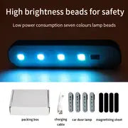 Universal Wireless Door LED Induction Welcome Light,RGB Ambient Interior Car Light,Car LED Lights Warning Strobe Lights,wiring Free Door Bottom Light