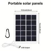 1pc Solar Portable Charging Panel Outdoor Waterproof Solar USB Charger Is Suitable For Outdoor Travel And Camping, Mobile Power, Mobile Phone Charging Bank, Flashlight, Fan
