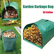 1pc Gardening Container, Large Capacity Carry-on Garden Leaf Bag, Green Leaf Garbage Bag, Toy Storage Bag