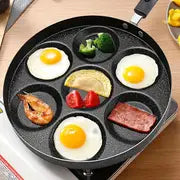 1pc Egg Skillet, Non-Stick Egg Frying Pan, 7-cavity Round Pancake Pan, Mini Pancakes Fried Egg Burger Pan, Omelet Skillet, Cookware, Kitchenware, Kitchen Accessories