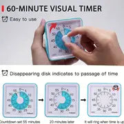 1pc, Visual Analog Silent Countdown Timer for Students, Teachers, Cooking, Baking, Sports, Games, and Office Use - Perfect Kitchen and Bedroom Gadget for Time Management