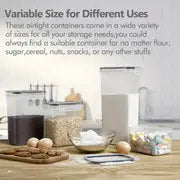 6/12pcs Airtight Food Storage Containers With Lids And Labels, Plastic BPA Free Kitchen Storage Containers, Dry Food Canisters For Flour, Sugar And Cereal, Pasta, Tea, Nuts And Coffee Beans, Plastic Food Preservation Tank, Home Kitchen Supplies