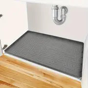 1pc Under-Sink Organizers, Kitchen Sink Mat, Waterproof 34 Inch Kitchen Mat, Washable Non-slip Under Sink Liner, Drip Tray For Kitchen And Bathroom Sink, Cabinet, Kitchen Organizers And Storage, Kitchen Accessories