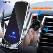 New Q3 Car Holder Wireless Charging Mobile Phone Holder 15W/2A Fast Charging Support Navigation Air Outlet Automatic Induction (suitable For All Smartphones, Free Android/tyte-c/Apple Magnetic Receiving Port)