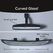 1pc Car Wide Angle Rearview Mirror Curved Interior Large Field Of View Inside Mirror Blind Area Auxiliary Mirror