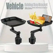 Upgrade Your Car With This Multifunctional Tray & Holder Set - Perfect For Food, Drinks, Phones & More!