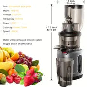 BioloMix Wide Chute Slow Masticating Juicer, BPA FREE Cold Press Juice Blender For High Nutrient Fruit And Vegetable Juice