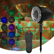 1pc Outdoor Laser Lights, Party Decorations Generating Snowflakes Scene, Red And Green Laser Star Landscapes For Celebrating Halloween, Christmas, Birthdays