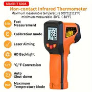 1pc Digital Infrared Thermometer Gun-Handheld Heat Temperature Gun For Cooking, Pizza Oven, Grill & Engine - Laser Surface Temp Reader NOT For Humans