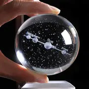 1pc Small 3D Solar System Crystal Ball With LED Base, Night Light For Home Decoration, Gift For Astronomy Lovers