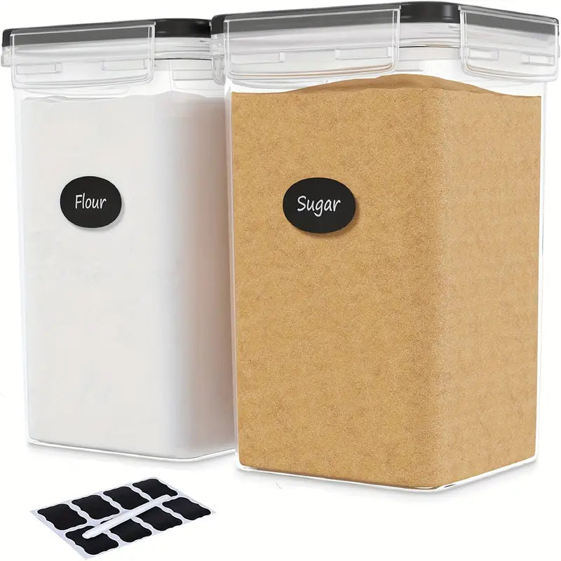 1/2 Pcs Large Airtight Food Storage Containers 5.2L / 176oz, BPA Free Plastic Food Storage Canisters For Spaghetti, Flour, Sugar, Baking Supplies, With Labels And Marker, Dishwasher Safe, Kitchen Accessories