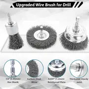 3pcs  Wire Brush Wheel Cup Brush Set, Wire Brush For Drill 1/4 Inch Hex Shank 0.012 Inch Coarse Carbon Steel Crimped Wire Wheel For Cleaning Rust, Stripping And Abrasive, For Drill Attachment