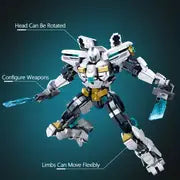 Sluban 561pcs White Guardian Robot Warrior Building Blocks Toys, Mech Assembling Educational Toys, Christmas Gifts For Kids (No Box) , Halloween/Thanksgiving Day/Christmas Gift