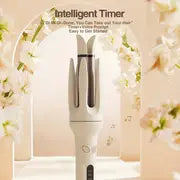 Genai Automatic Hair Curler: 28mm Barrel, 4 Temperature Modes, Negative Ion Generator, Intelligent Timer & Sensor, Auto Shut-Off For Safety