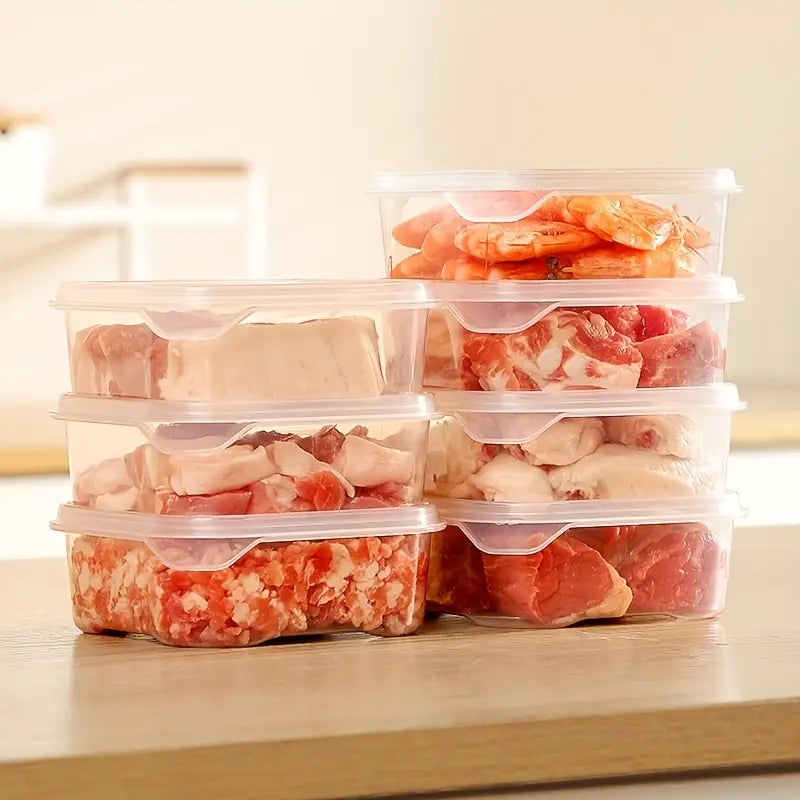 10pcs Transparent Food Preservation Box, Refrigerator Vegetable Meat Storage Sorting Box, Food Storage Containers, Home Kitchen Utensi