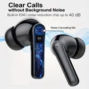 Wireless Earphones, ENC Noise Cancelling V5.3 Earphones, 13MM Horn, 30H Playtime, Built-in Noise Elimination Microphone, Type-C Fast Charging Case, Stereo For IPhone And Android With Digital Display, IPX7 Waterproof