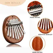 8 Key Mini Kalimba High Quality Exquisite Finger Thumb Piano Marimba Musical Good Accessory Pendant Gift,Christmas And Halloween Gift,Thanksgiving Gift