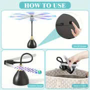 2pcs Portable Fly Repellent Fans - Keep Insects Away at BBQs, Picnics & Parties with USB & Battery Power!