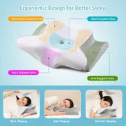 1pc Cooling Pillow For Neck Support, Adjustable Cervical Pillow Cozy Sleeping, Odorless Ergonomic Contour Memory Foam Pillows, Orthopedic Bed Pillow For Side Back Stomach Sleeper Cervical Pillow For Neck And Shoulder Relax