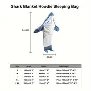 1pc Shark Blanket For Adult, Reversible Flannel Embroidered Wearable Shark Blanket, Super Soft Cozy Flannel Hoodie, Shark Blanket Hoodie Sleeping Bag, Wearable Fleece Throw Blanket