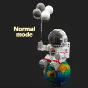 Astronaut Mini Miniature Building Blocks Set, Space Model Building Blocks Set With LED Lighting Kit And Balloons, Coolest Gifts For Adults, Compatible With Nano 1368PCS