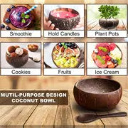 2pcs, Natural Coconut Bowl Set - Creative Salad, Noodles, Yogurt, and Cereal Bowls for Dinner and Breakfast - Kitchen Stuff and Dinnerware for Home and Restaurant Use