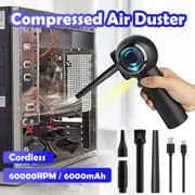 Compressed Air Duster Electric 60000RPM Rechargeable Cordless Air Blower Compressed Air For Cleaning Computer Keyboard Camera